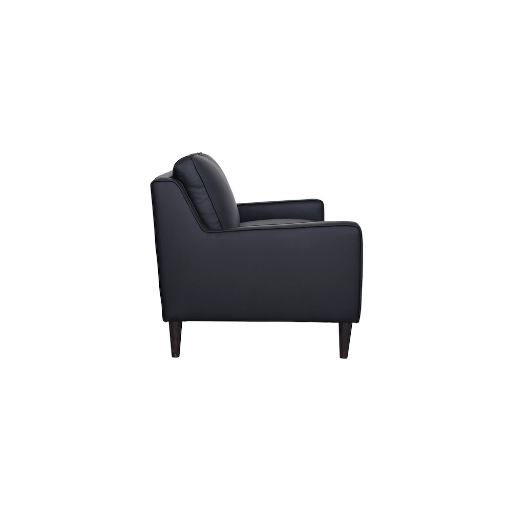 Porter Designs Lazio High Quality Leather Loveseat, Black. Picture 4