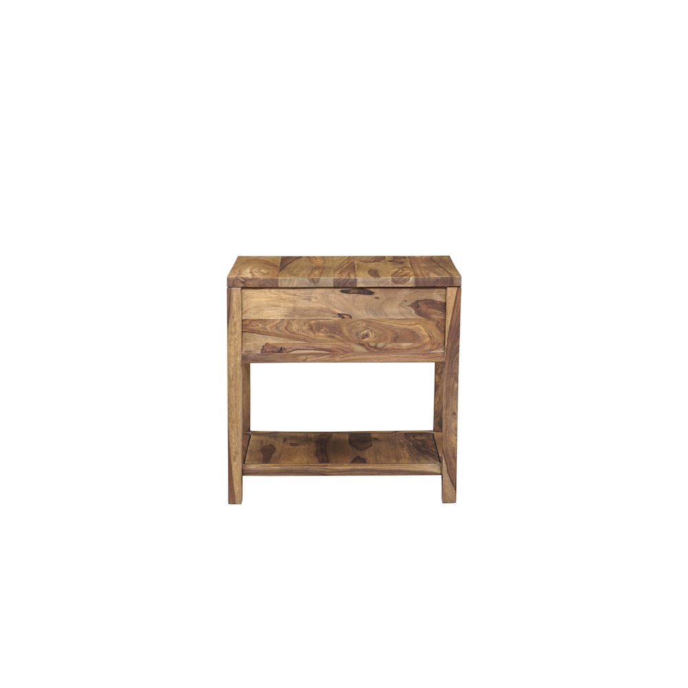 Porter Designs Urban Solid Sheesham Wood End Table, Natural. Picture 3