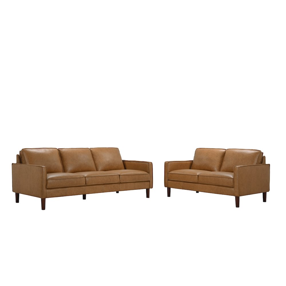 Soria Top-Grain Leather Sofa, Brown. Picture 2
