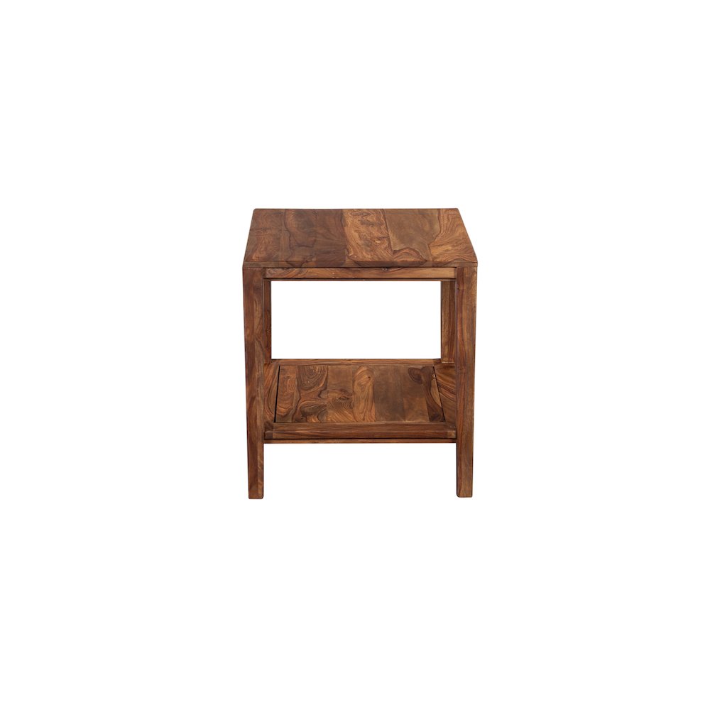 Porter Designs Fall River Solid Sheesham Wood End Table, Natural. Picture 2