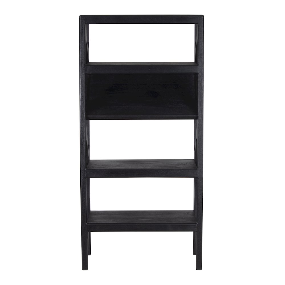 Canberra Solid Mango Wood Bookcase, Black. Picture 2