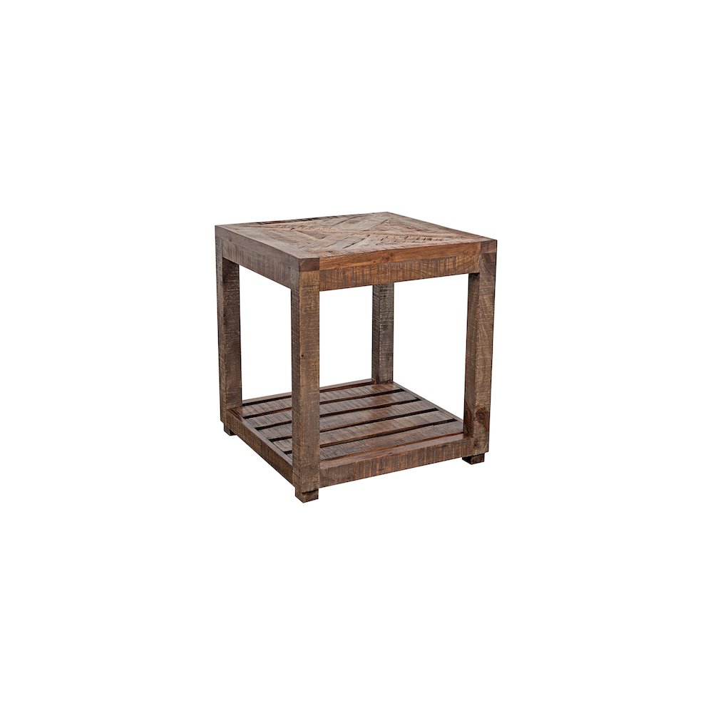 Porter Designs Gunnison Solid  Wood End Table, Brown. Picture 3