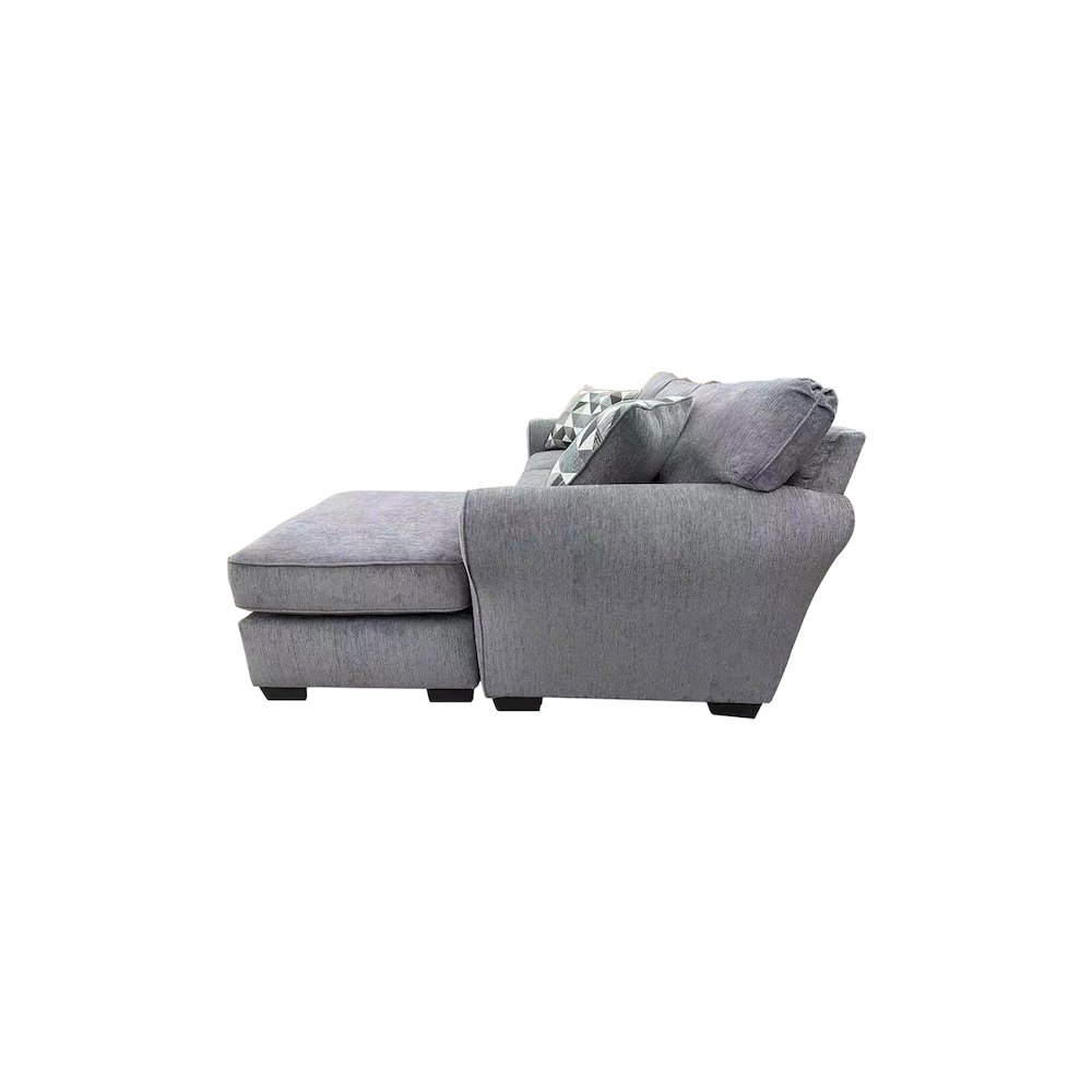 Porter Designs Savannah Soft Chenille Reversible Fabric Sectional, Gray. Picture 3