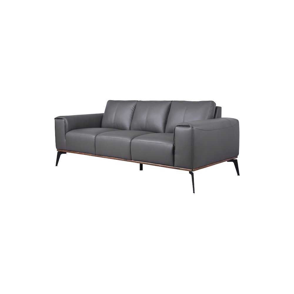 Porter Designs Pietro Top Grain Leather Sofa, Gray. Picture 1