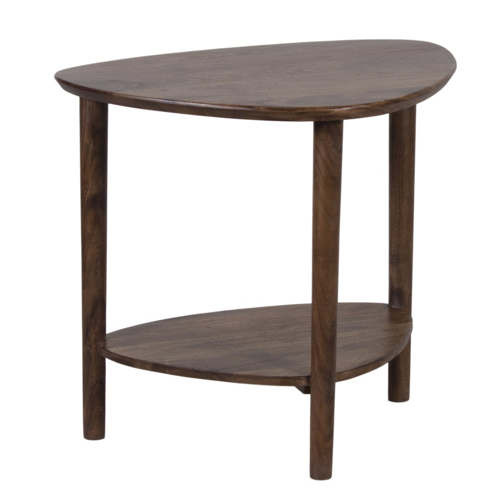Noma Solid Acacia Wood End Table, Brown. Picture 1