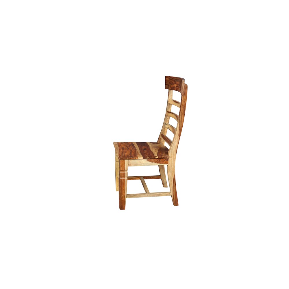 Taos Solid Sheesham Wood Ladderback Dining Chair, Natural (Set of 2). Picture 3