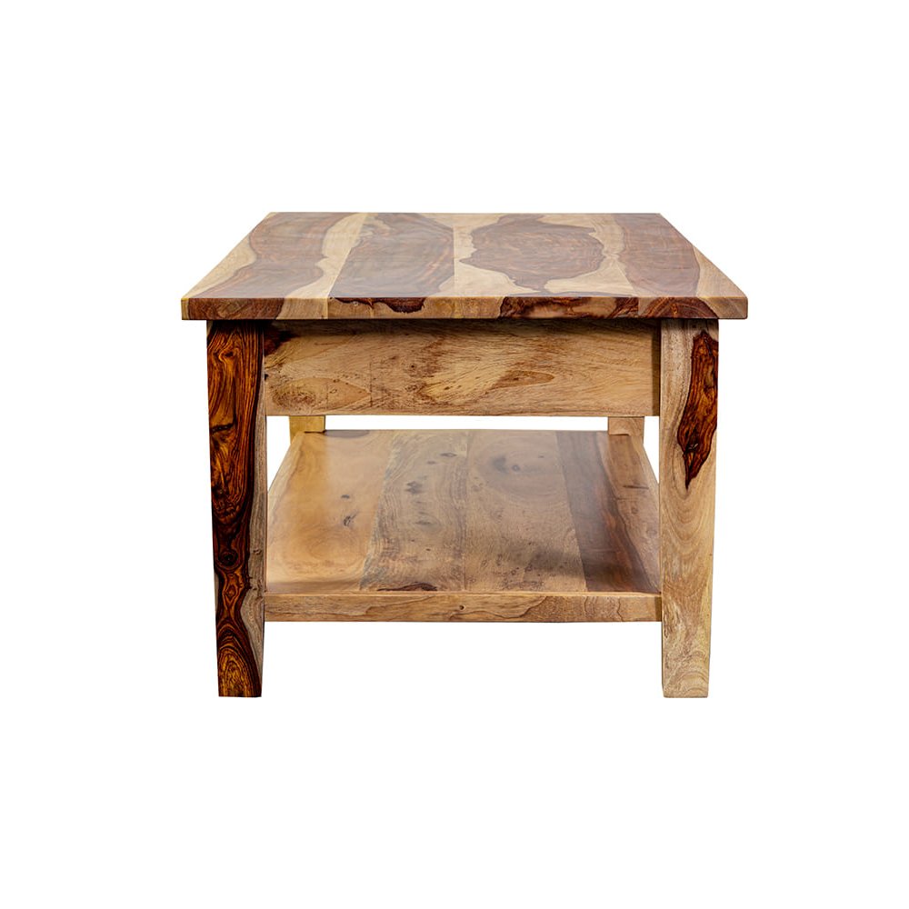 Porter Designs Taos Solid Sheesham Wood Coffee Table, Natural. Picture 3