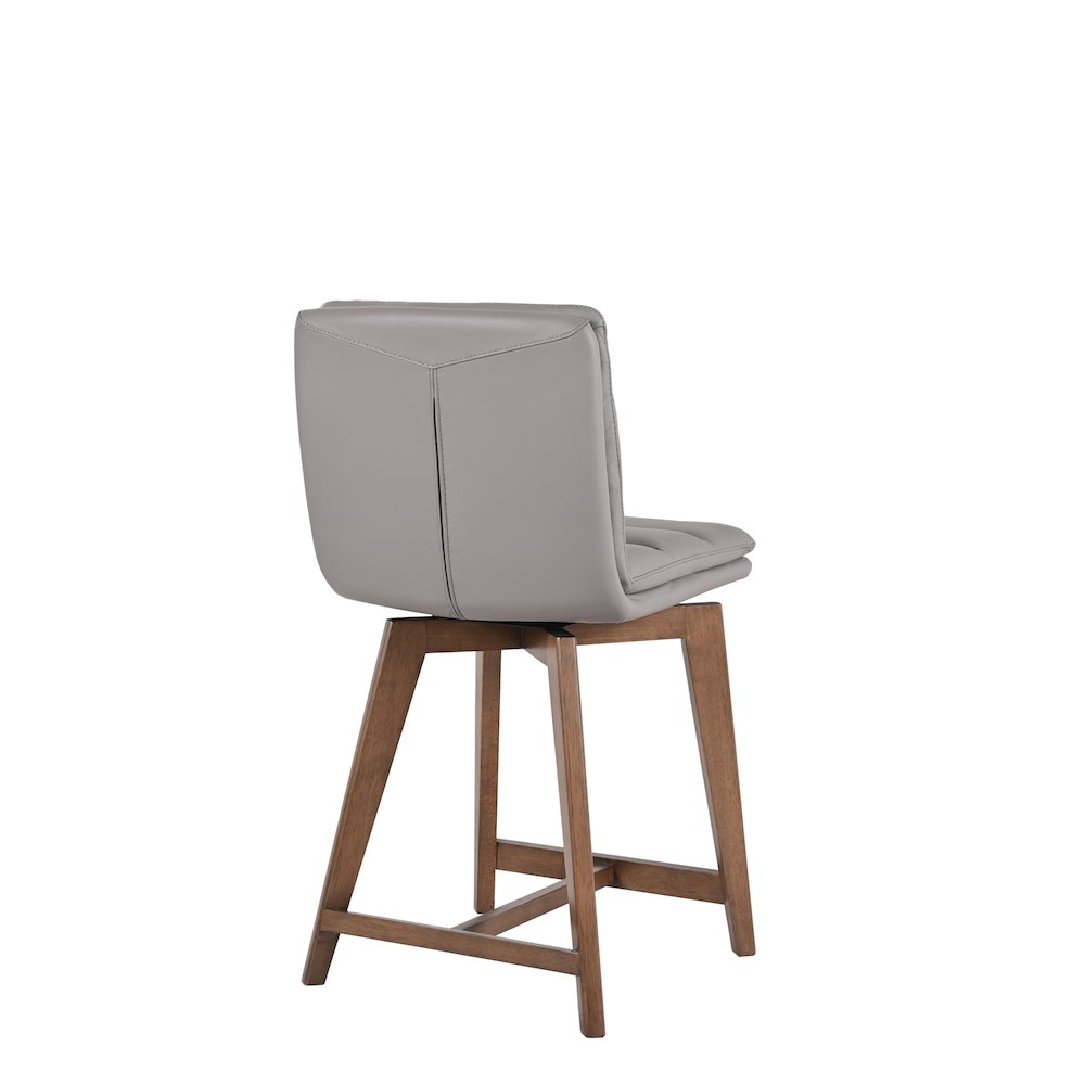 Castor Genuine Leather Dining Chair, Gray (Set of 2). Picture 4