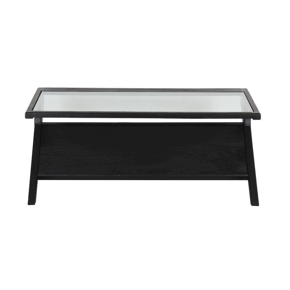 Canberra Solid Mango Wood Coffee Table, Black. Picture 2