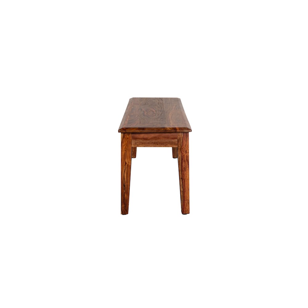 Porter Designs Sonora Solid Sheesham Wood Dining Bench, Brown. Picture 3