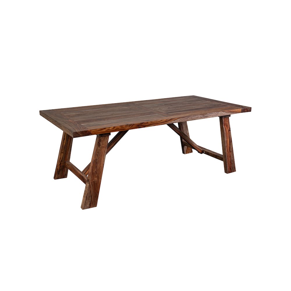 Porter Designs Kalispell Solid Sheesham Wood Dining Table, Brown. Picture 1