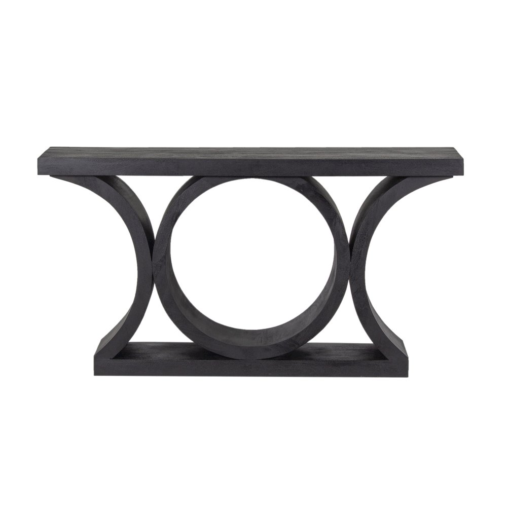 Brockton Solid Mango Wood Console Table, Black. Picture 2