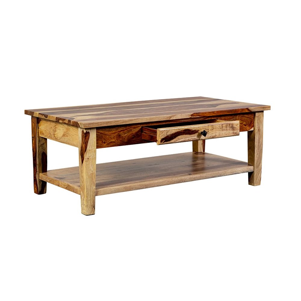 Porter Designs Taos Solid Sheesham Wood Coffee Table, Natural. Picture 5
