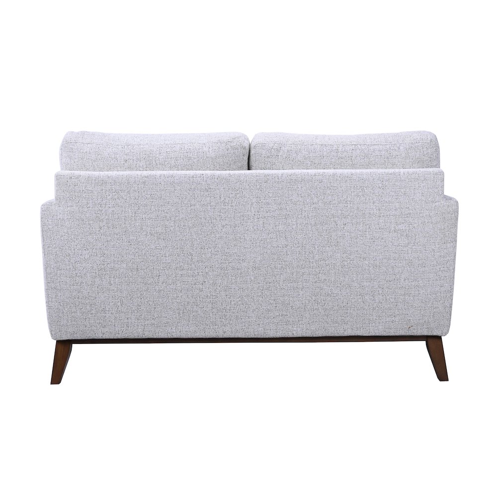 Flanders Wood Trim Upholstered Loveseat, Gray. Picture 3