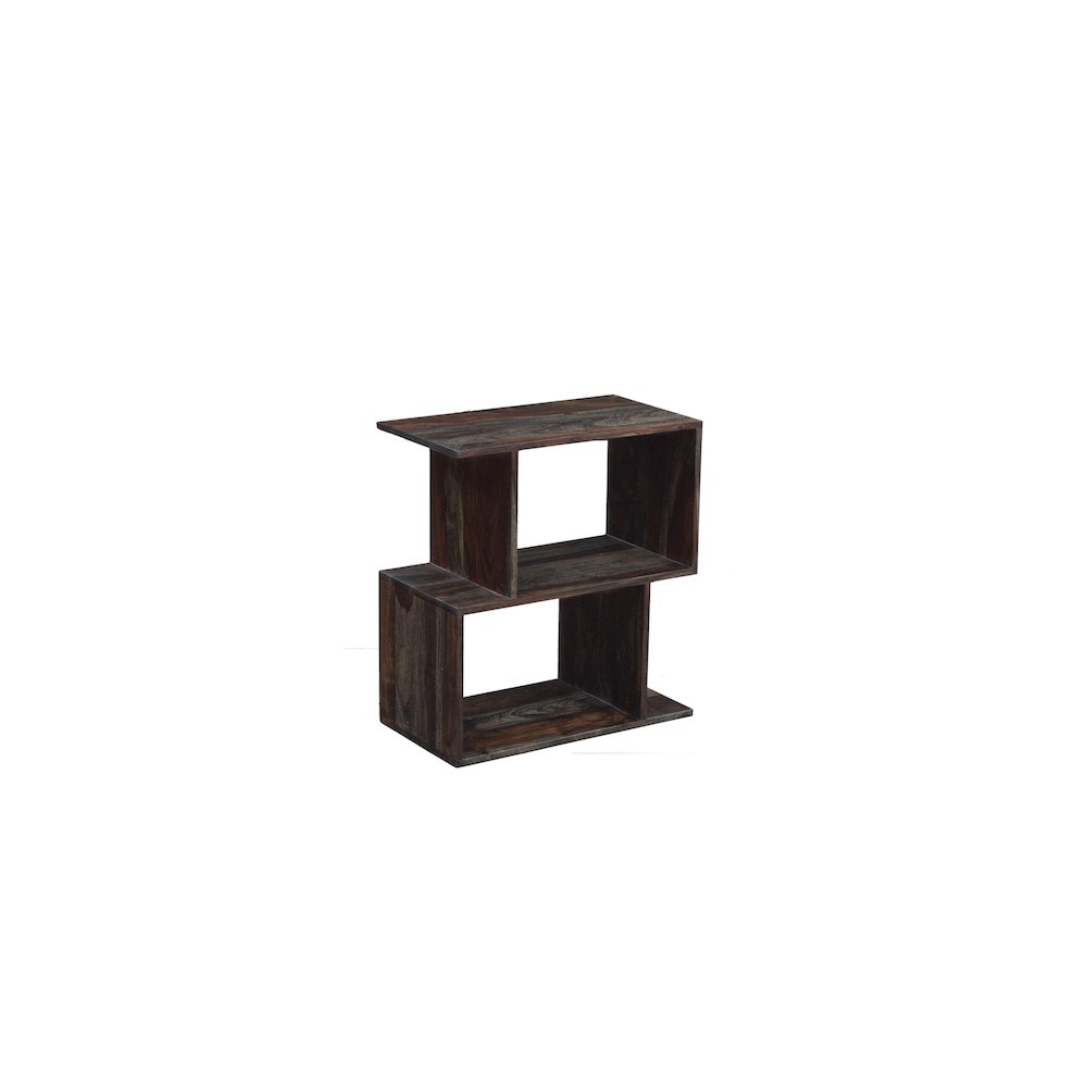 Porter Designs Fall River Solid Sheesham Wood Bookcase, Gray. Picture 1