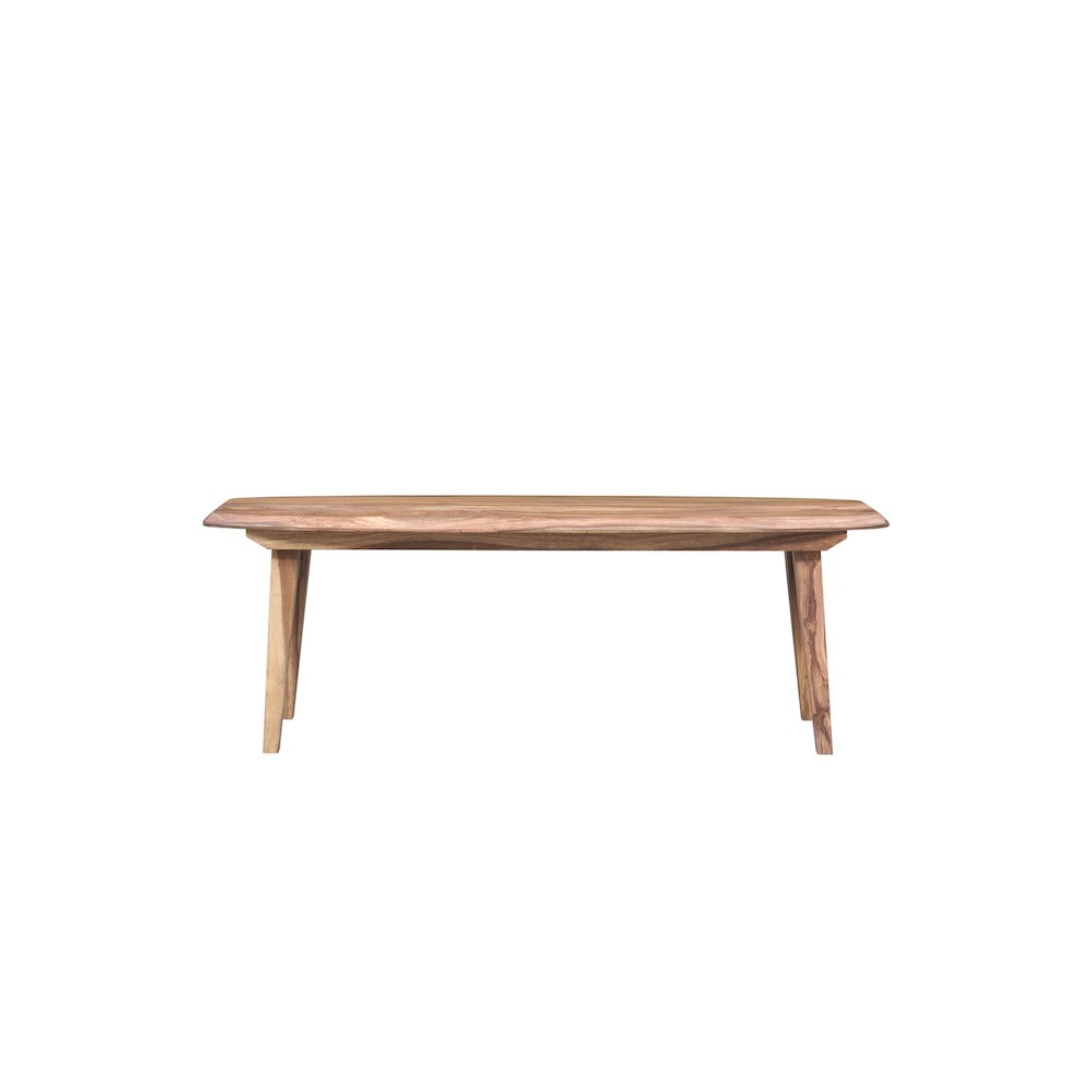 Porter Designs Fusion Solid Sheesham Wood Dining Bench, Light Brown. Picture 2