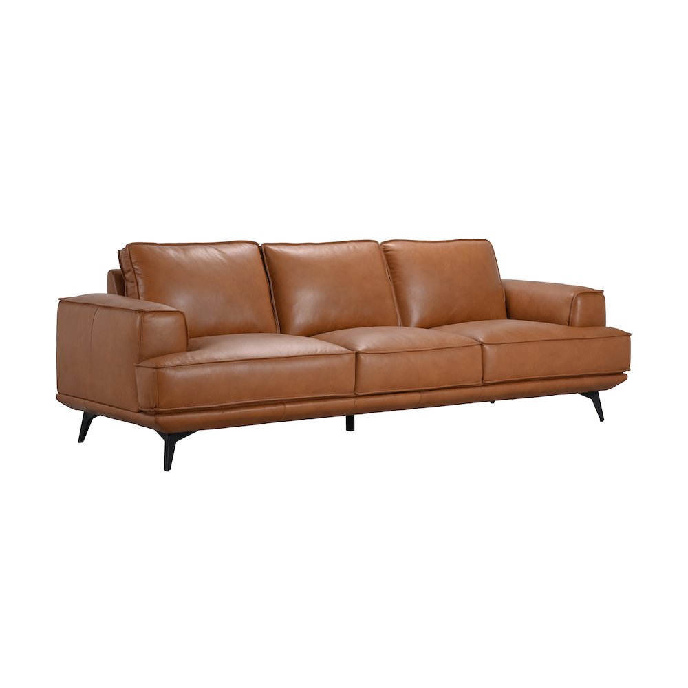 Pirelli Full-Grain Leather Sofa, Brown. Picture 1