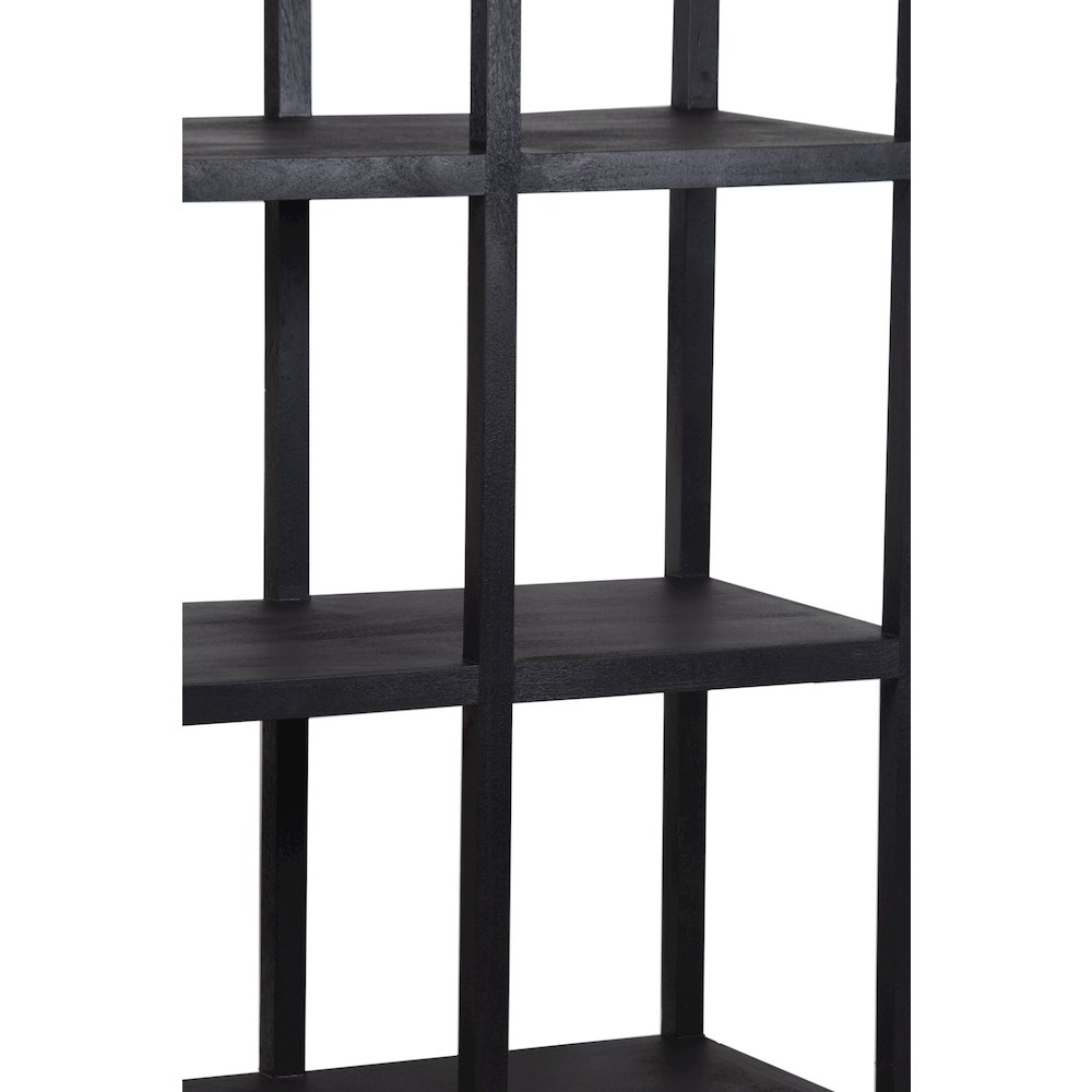 Tarragona Solid Mango Wood Bookcase, Black. Picture 4