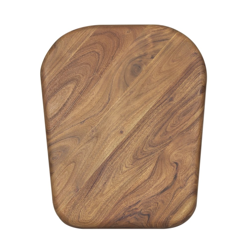 Ekta Solid Acacia Wood End Table, Brown. Picture 2
