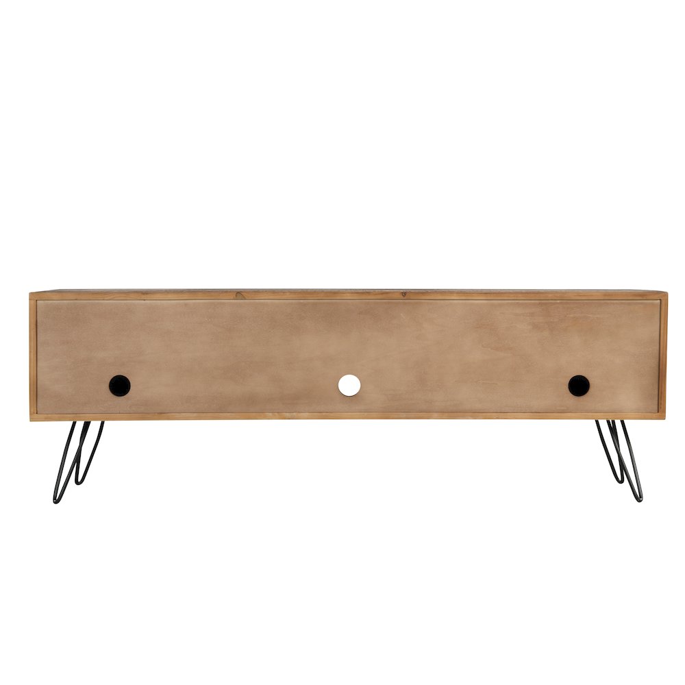 Hurst Solid Pine Wood Foldable 60" TV Stand. Picture 7