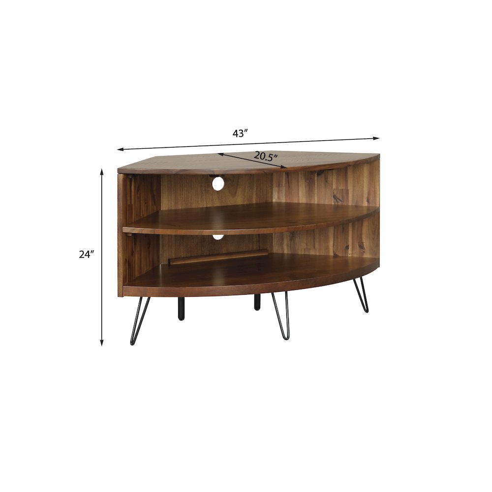 Deegan Dark Brown Corner Media Stand. Picture 7