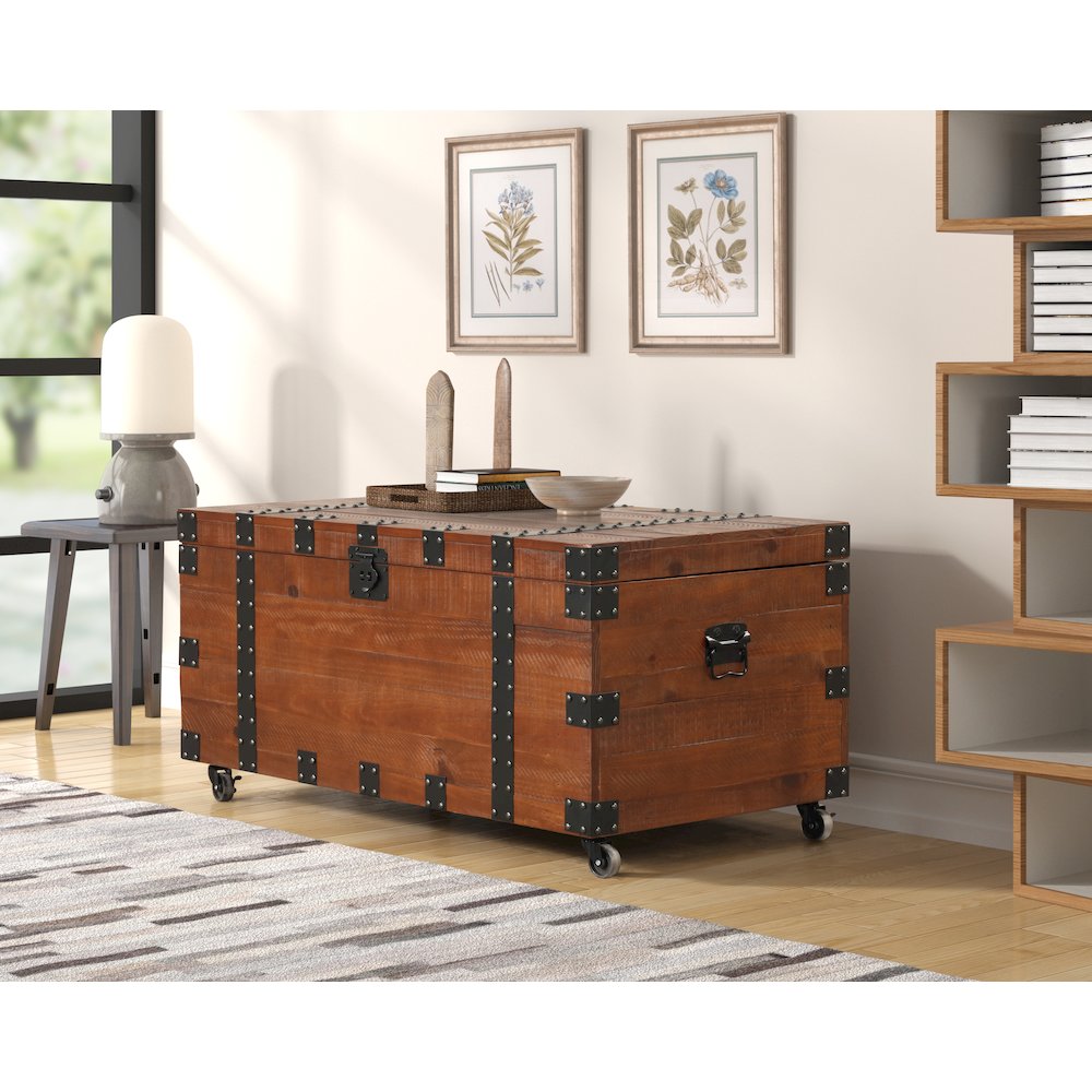 Brenton Natural Pine 41" Trunk Table. Picture 3