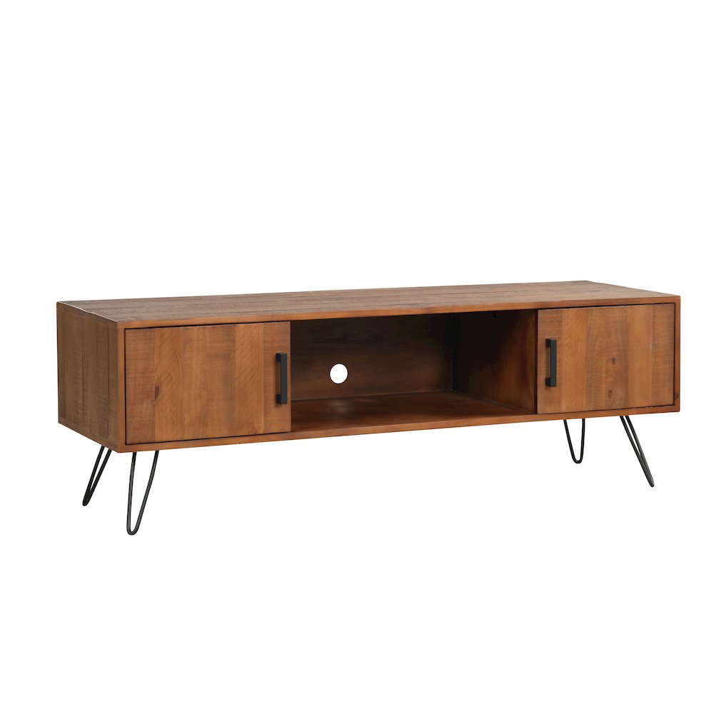 Hurst Solid Pine Wood Foldable 60" TV Stand. Picture 6