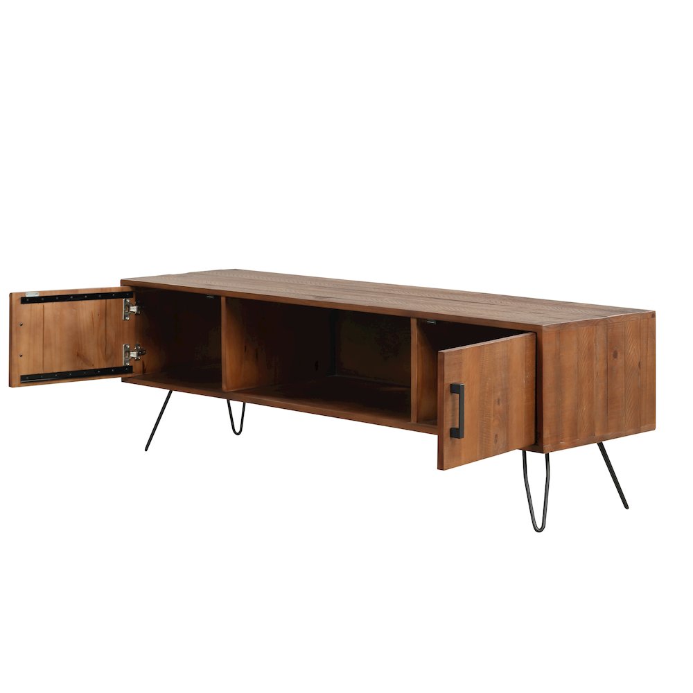 Hurst Solid Pine Wood Foldable 60" TV Stand. Picture 5