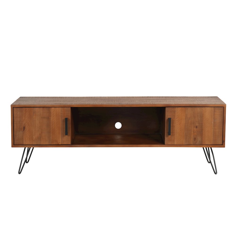 Hurst Solid Pine Wood Foldable 60" TV Stand. Picture 1