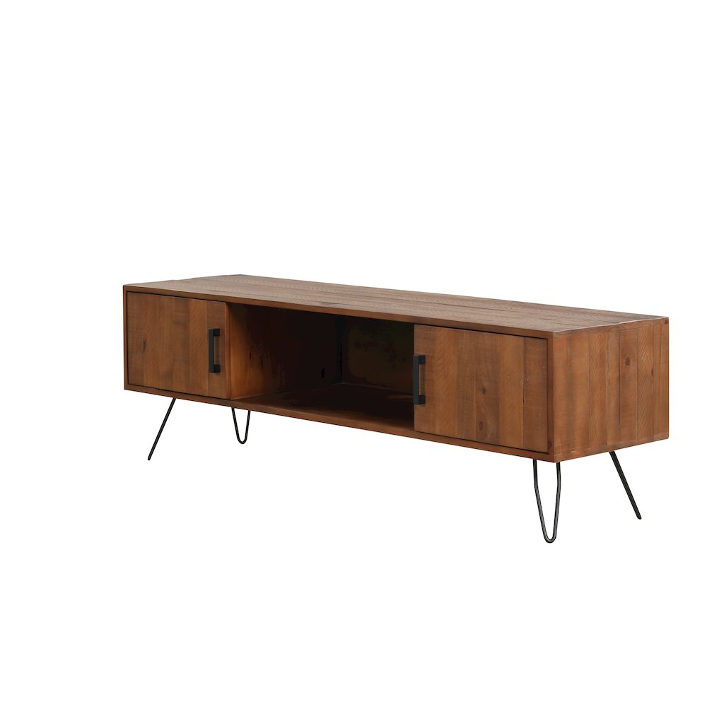 Hurst Solid Pine Wood Foldable 60" TV Stand. Picture 4
