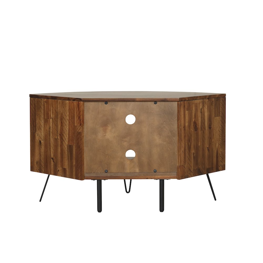 Deegan Dark Brown Corner Media Stand. Picture 5