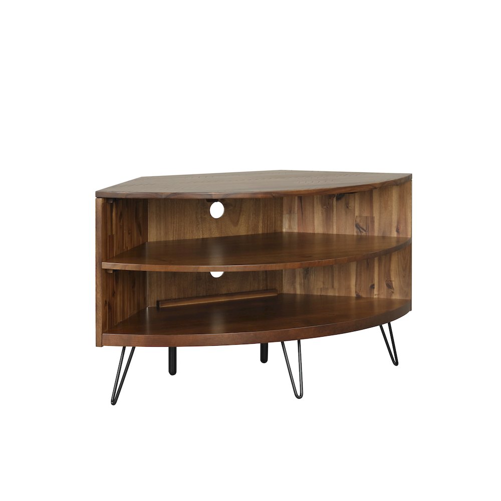 Deegan Dark Brown Corner Media Stand. Picture 3