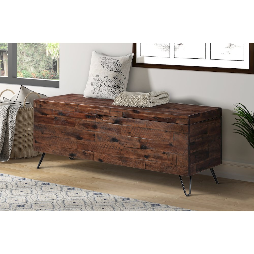 Devonshire Acacia Wood 46-inch Storage Bench. Picture 2