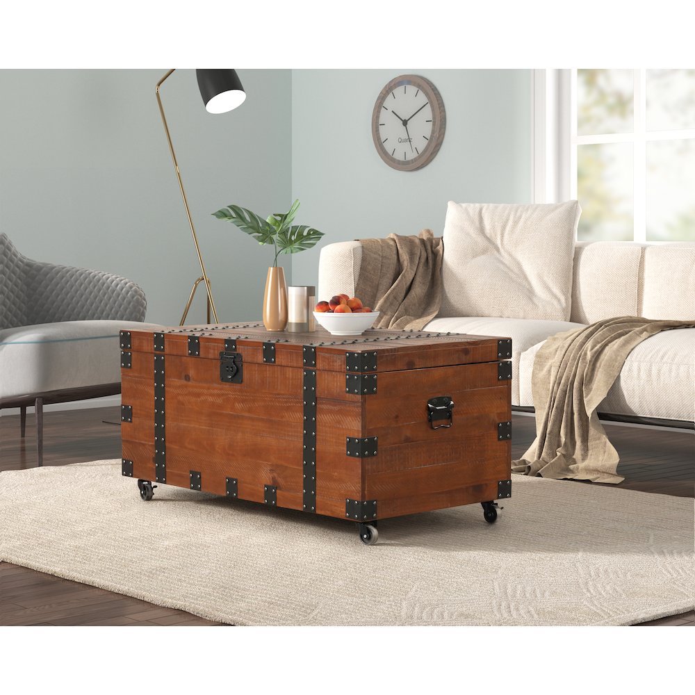 Brenton Natural Pine 41" Trunk Table. Picture 4