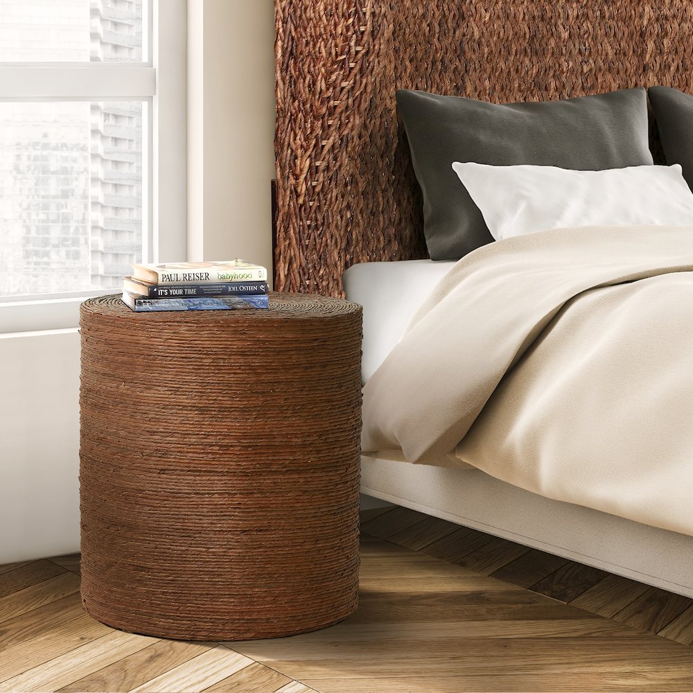 Hana Woven Rattan End Table. Picture 4