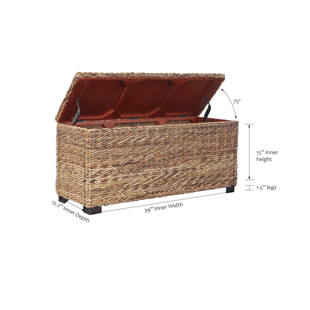 Huntington Woven Banana Leaf Storage Trunk. Picture 7