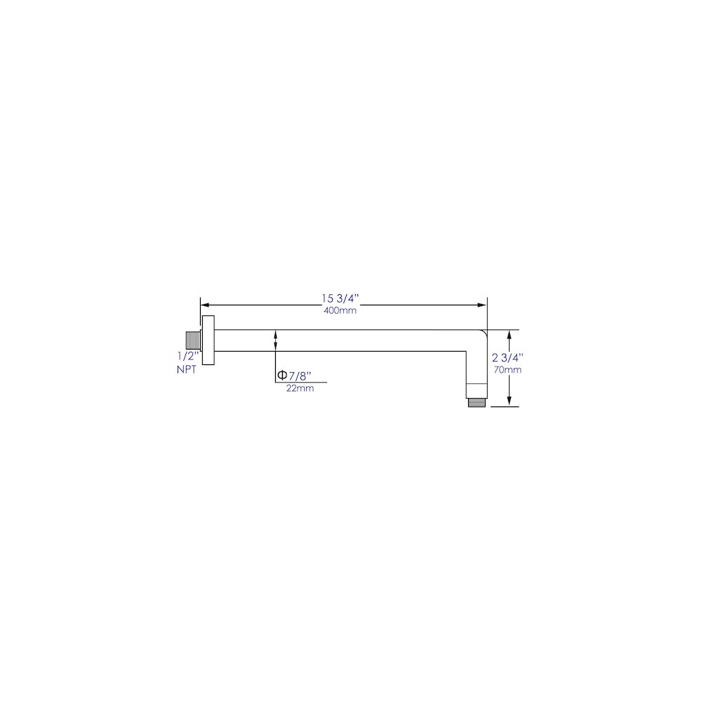 Brushed Nickel 16" Round Wall Shower Arm. Picture 7