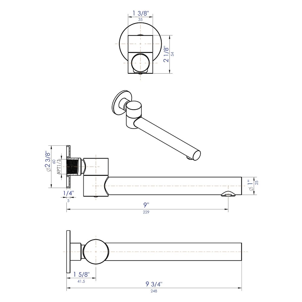 Brushed Nickel Round Foldable Tub Spout. Picture 8
