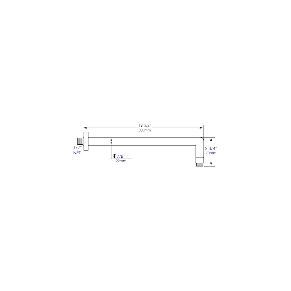 Brushed Nickel 20" Round Wall Shower Arm. Picture 8