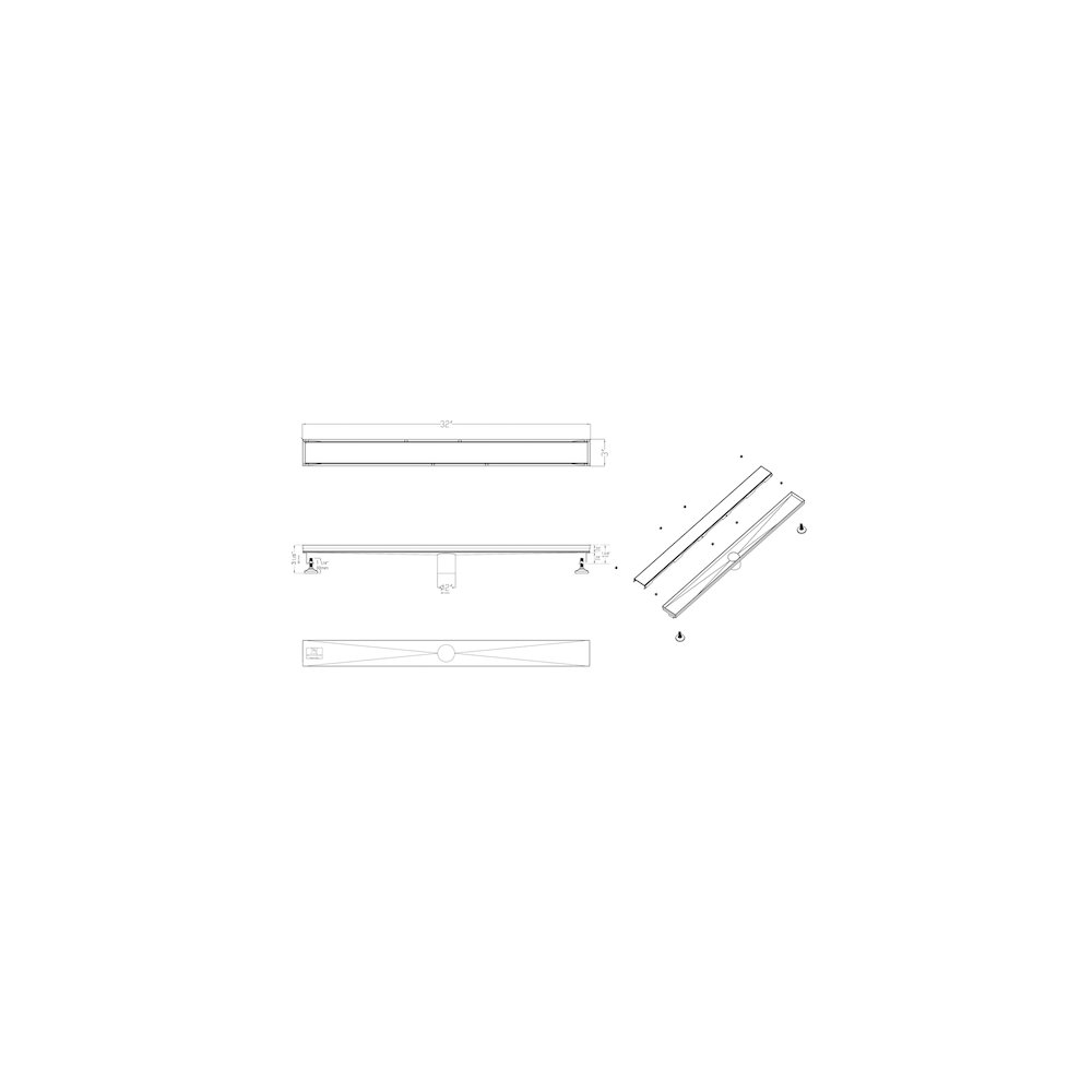 36" Modern Polished Stainless Steel Linear Shower Drain with Solid Cover. Picture 8
