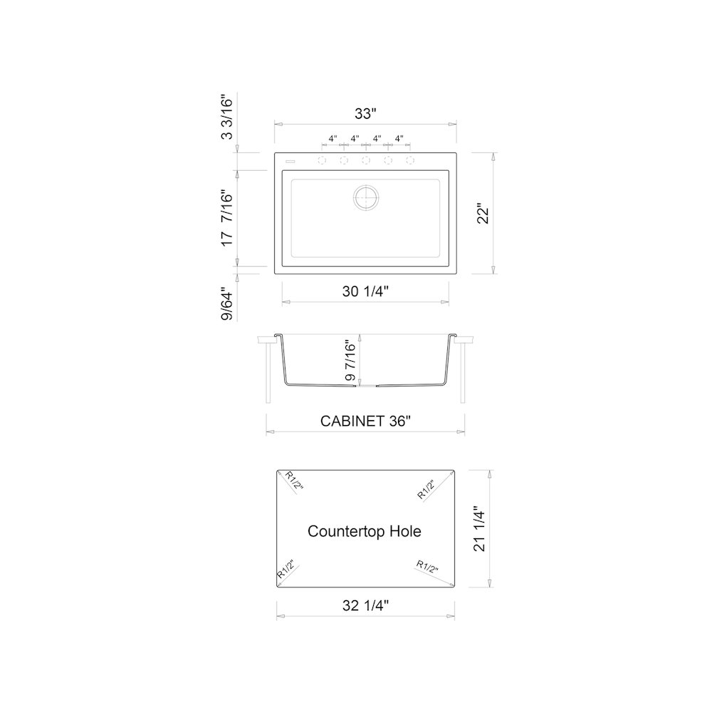 White 33" Single Bowl Drop In Granite Composite Kitchen Sink. Picture 10
