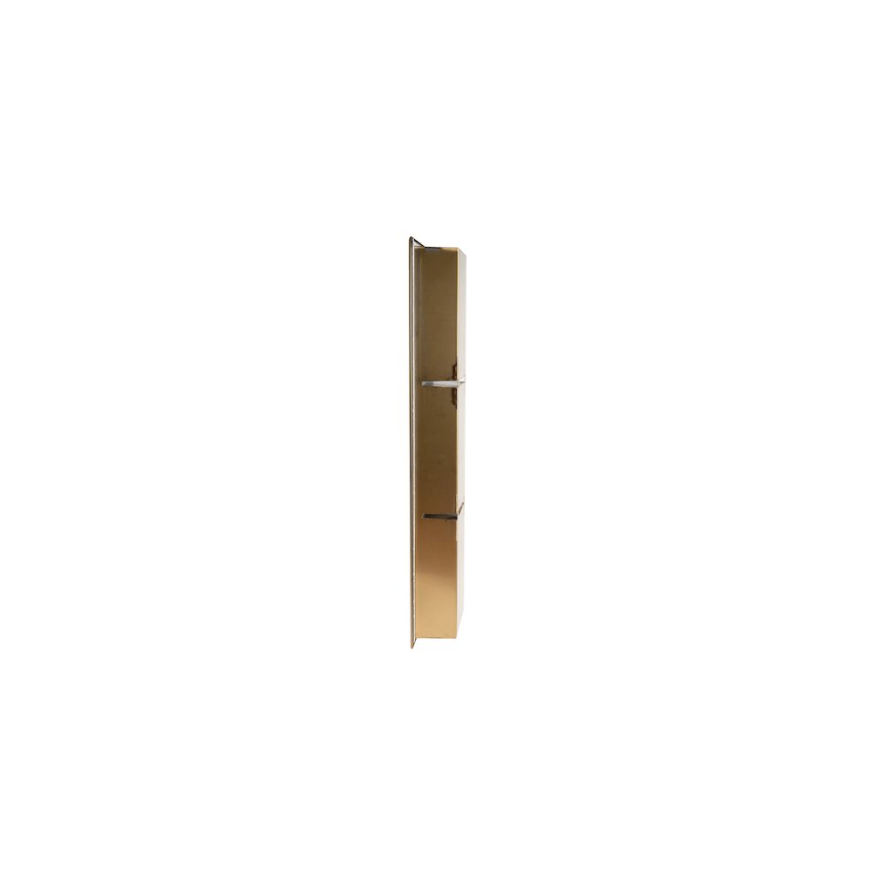 8" x 36" Brushed Gold PVD Stainless Steel Vertical Triple Shelf Shower Niche. Picture 6