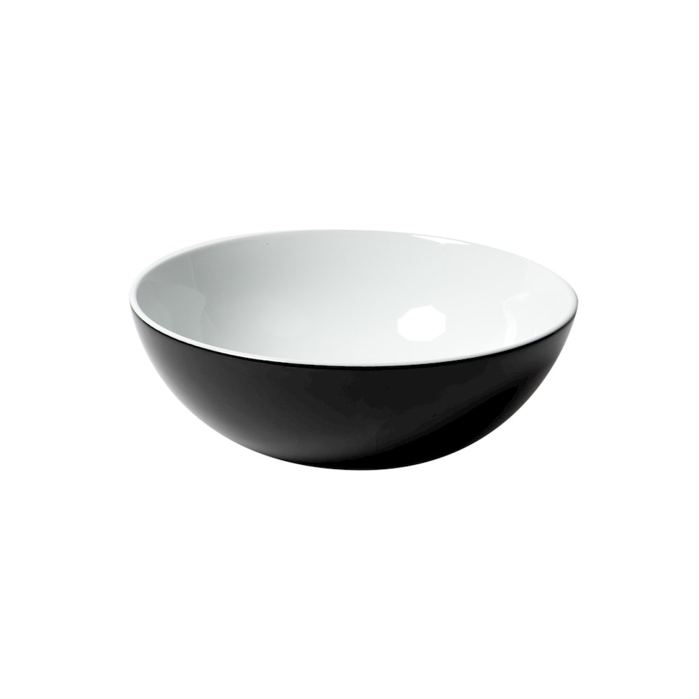 Black & White 15" Round Vessel Above Mount Ceramic Sink. Picture 7