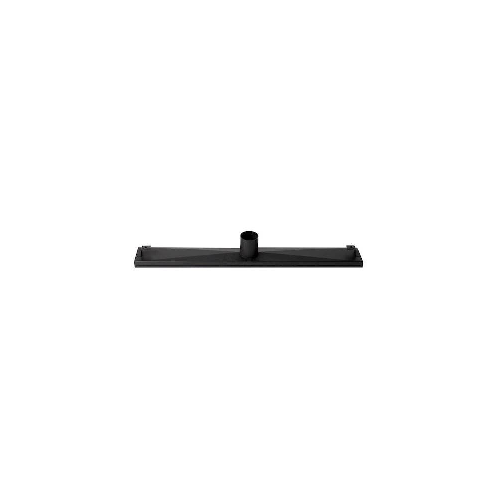 24" Black Matte Stainless Steel Linear Shower Drain with Solid Cover. Picture 7