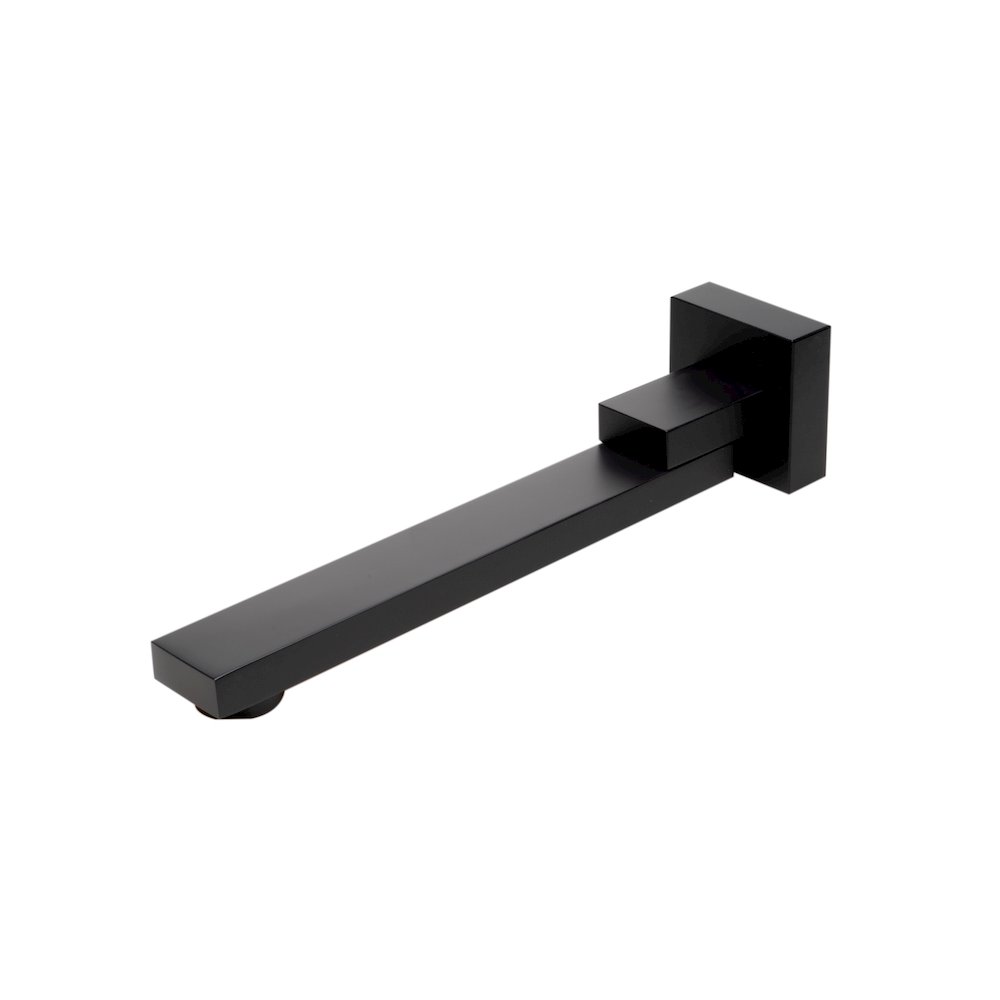 Black Matte Square Foldable Tub Spout. Picture 1