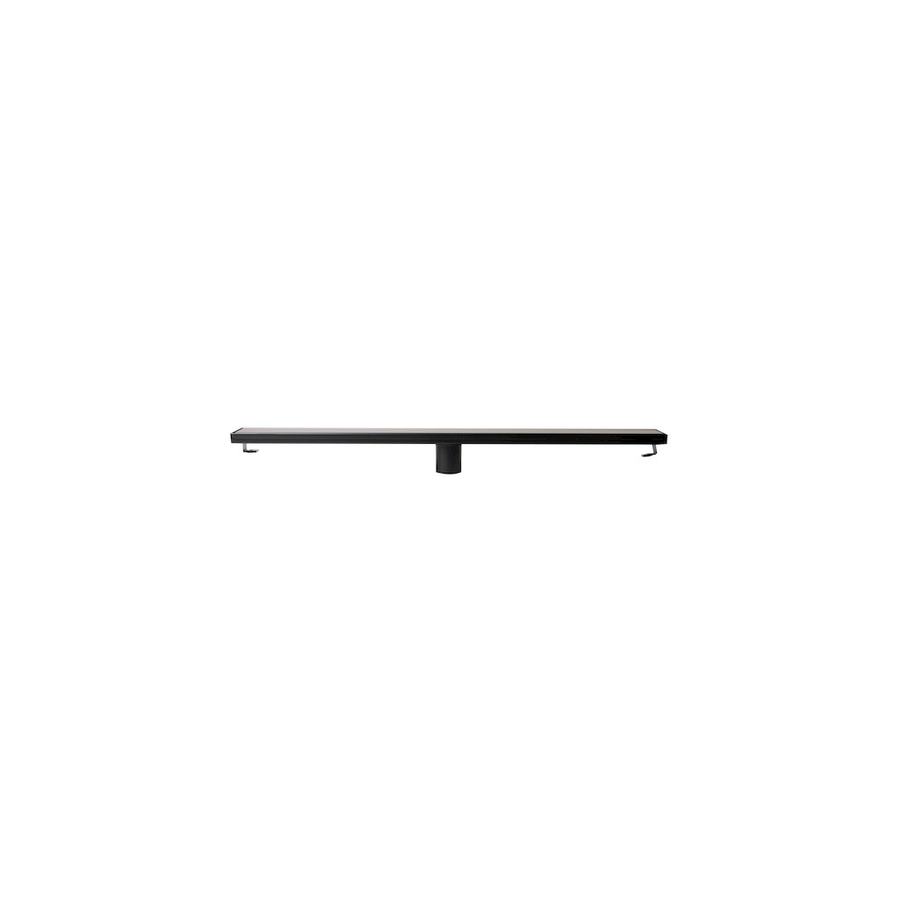 32" Black Matte Stainless Steel Linear Shower Drain with Solid Cover. Picture 4