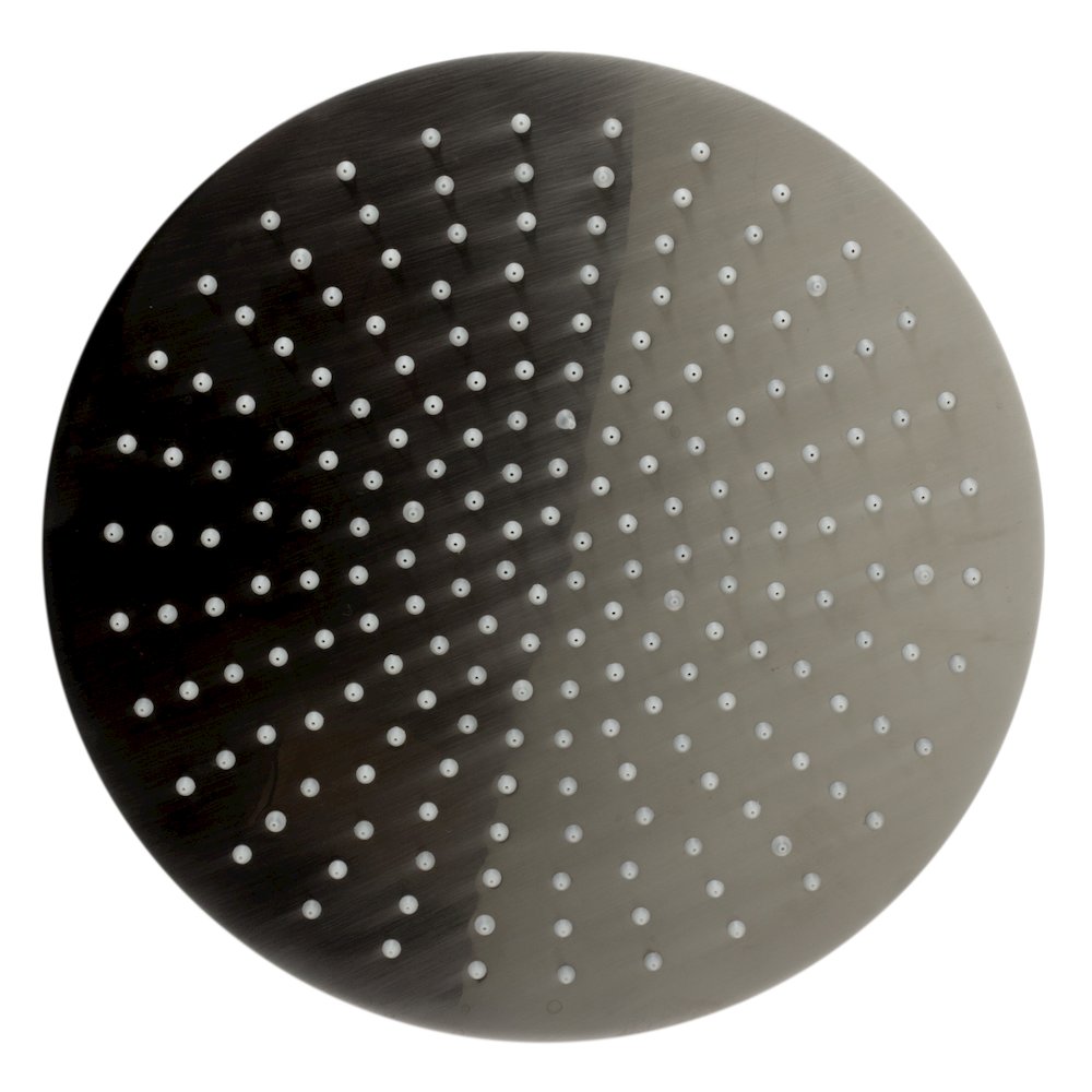 Brushed Nickel 12" Round Multi Color LED Rain Shower Head. Picture 6