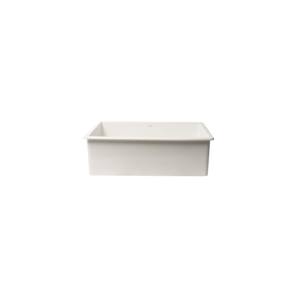 Fireclay White 32" x 19" Single Bowl Undermount / Drop In Kitchen Sink w Grid. Picture 6