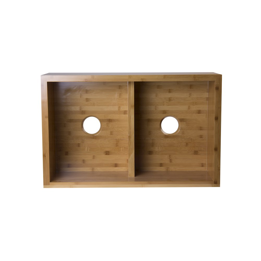 33" Double Bowl Bamboo Kitchen Farm Sink. Picture 9