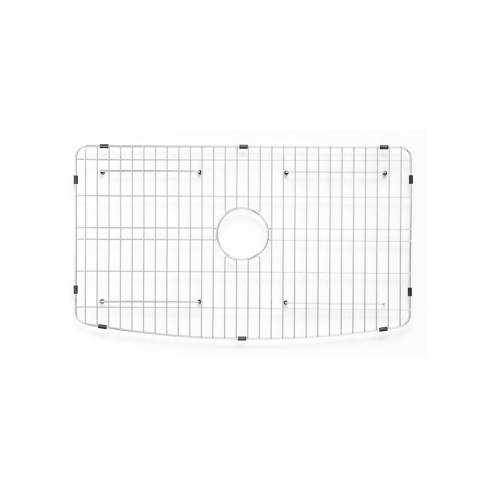 ALFI Brand White Smooth Curved Apron 33" x 20" Single Bowl Fireclay Farm Sink. Picture 7